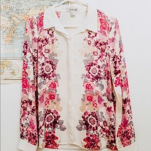 Floral button down blouse